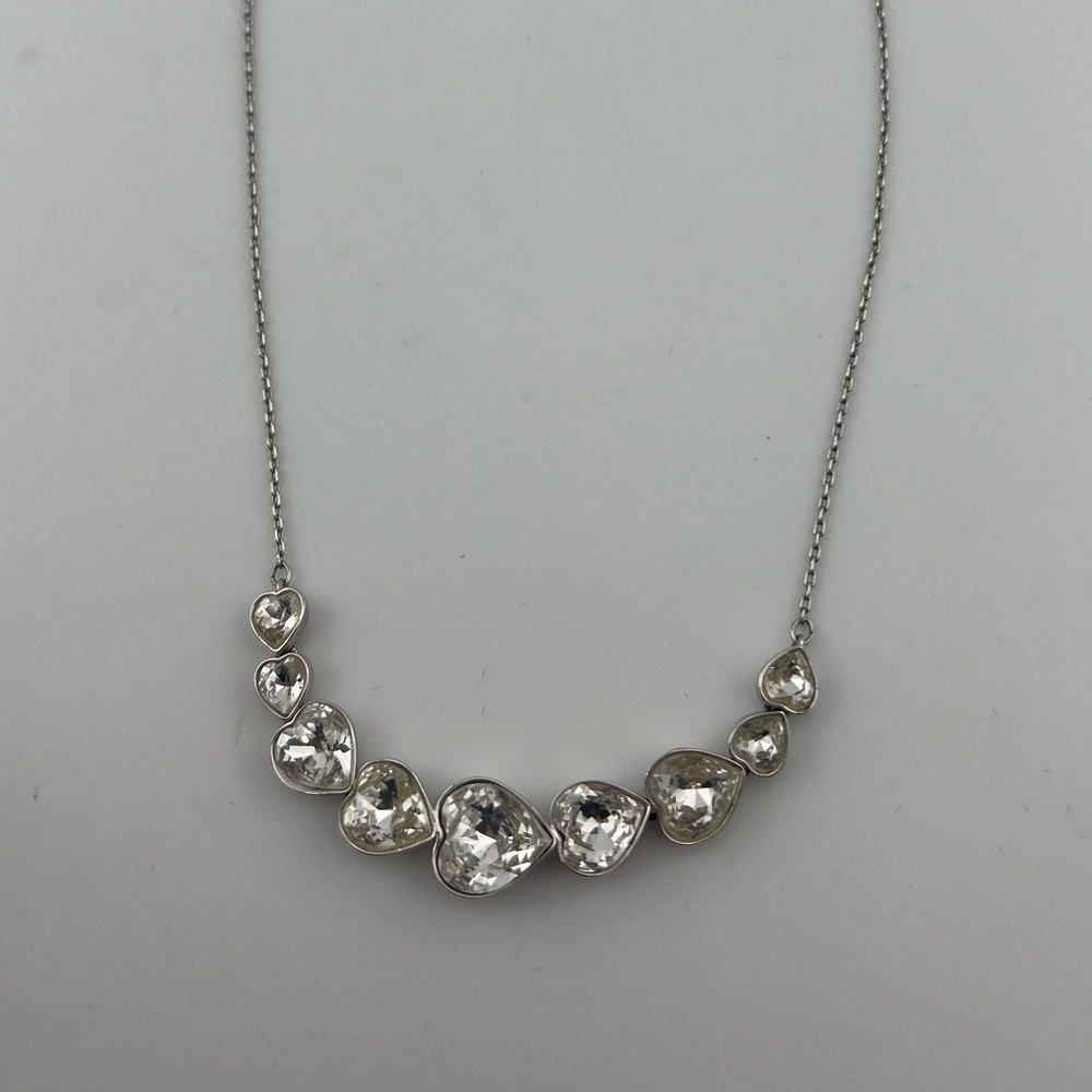 Swarovski Silver Heart Crystal Necklace - Picture 2 of 3